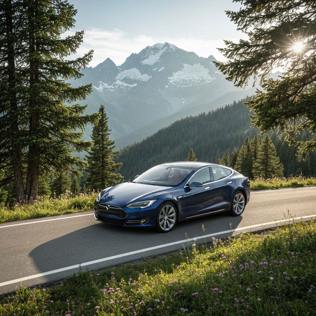 Tesla Model 3 - Nature Scene