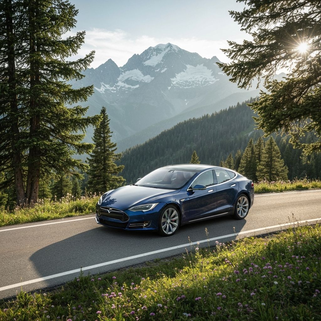 Tesla Model 3 - Nature Scene